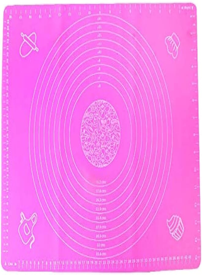 50x40cm Silicone Non-Stick Rolling Fondant Mat Cake Dough Fondant Rolling Kneading Mat Baking Mast With Scale Pink