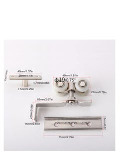 Excefore Metal Sliding Track Closet, 2 Pcs Pocket Door Roller Wheel Set, Cabinet Sliding Door Pulley 4-Wheel  - Image 5