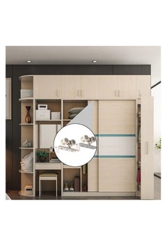 Excefore Metal Sliding Track Closet, 2 Pcs Pocket Door Roller Wheel Set, Cabinet Sliding Door Pulley 4-Wheel  - Image 3