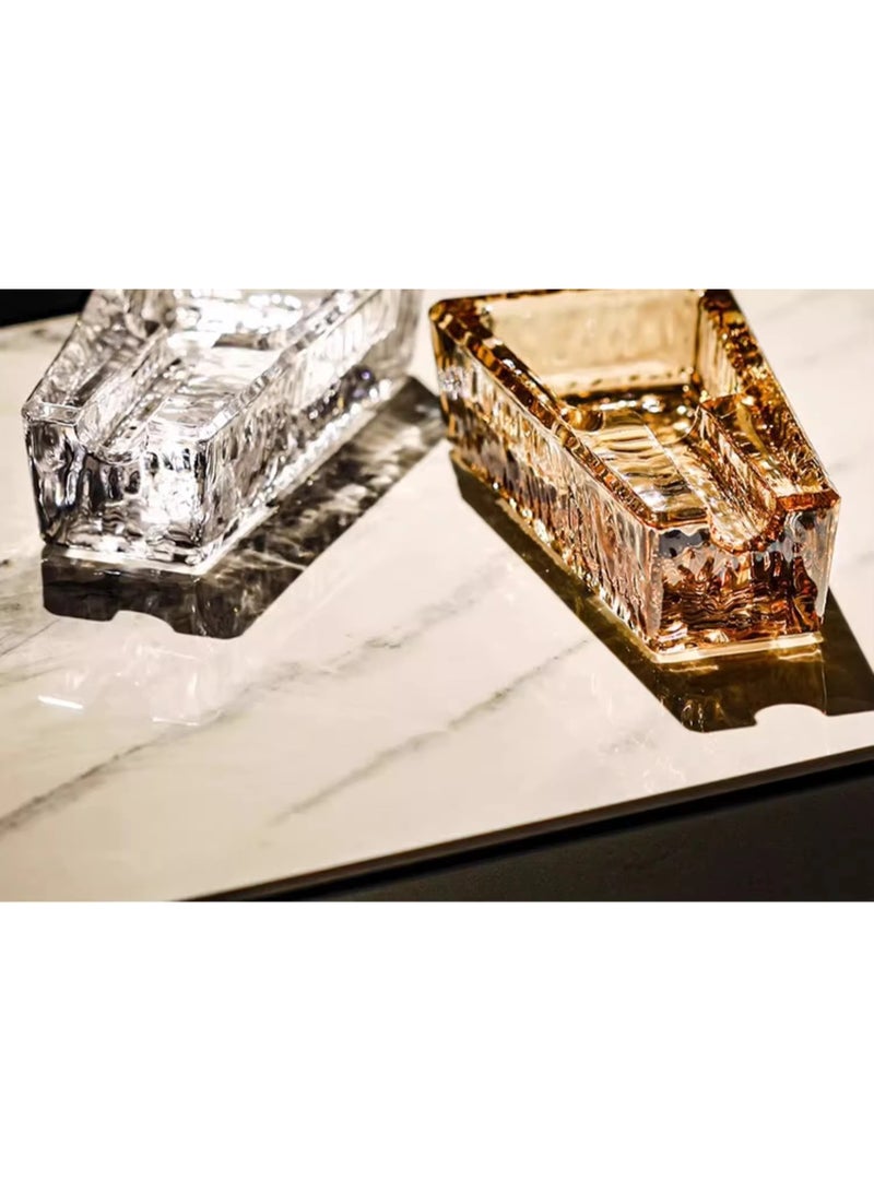 Hemingway Crystal Glass Ashtray – Beautiful Portable Clear Glass Ashtray for Office and Home Use - Image 3