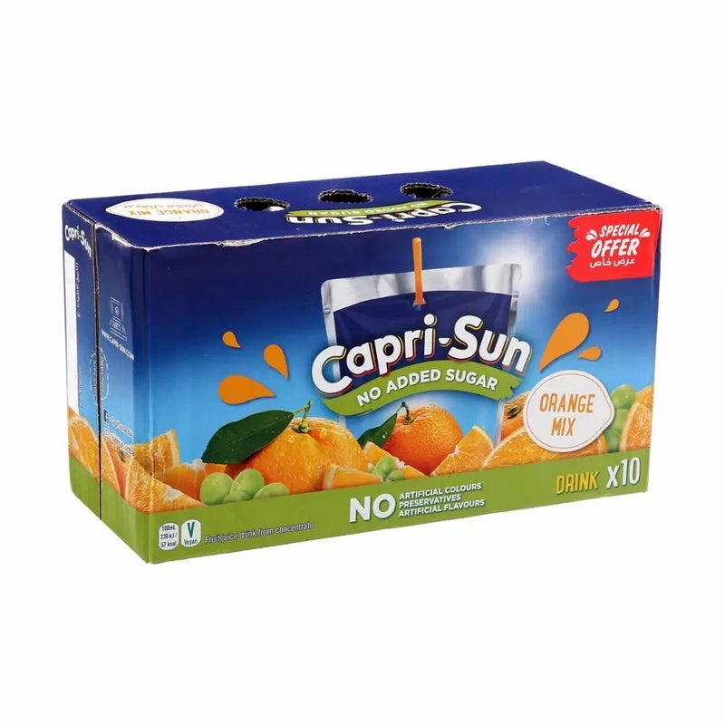Capri Sun Orange Flavored Drinking Juice In Pouch- 10X200ml