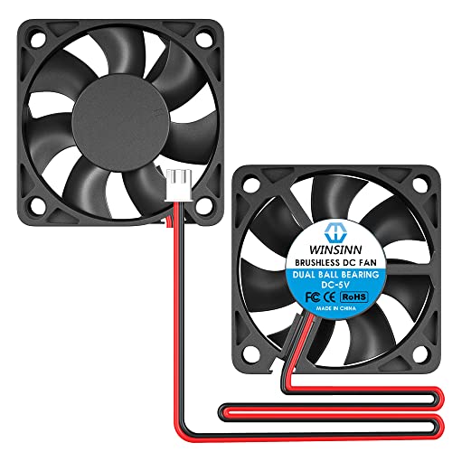 WINSINN DC 50mm Fan 5V 5010 Dual Ball Bearing Brushless Cooling Turbine Turbo 50mmx10mm 2PIN (Pack of 2Pcs) - Image 3