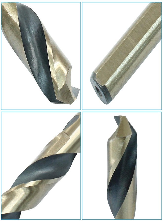 Bivethoi Reduced Shank Twist Drill Bits 13mm Black Nitride & Gold Titanium Coated High Speed Steel 4341 with 10mm Shank for Drilling Steel Plate - Image 4