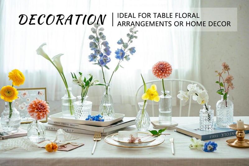 SUPMIND 16pcs Glass Bud Vase Set, Small Clear Flower Vases for Centerpieces in Bulk, Cute Mini Vintage Vase for Wedding, Home Decor, Table Decoration - Image 3