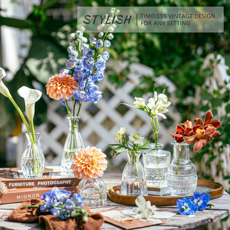 SUPMIND 16pcs Glass Bud Vase Set, Small Clear Flower Vases for Centerpieces in Bulk, Cute Mini Vintage Vase for Wedding, Home Decor, Table Decoration - Image 5