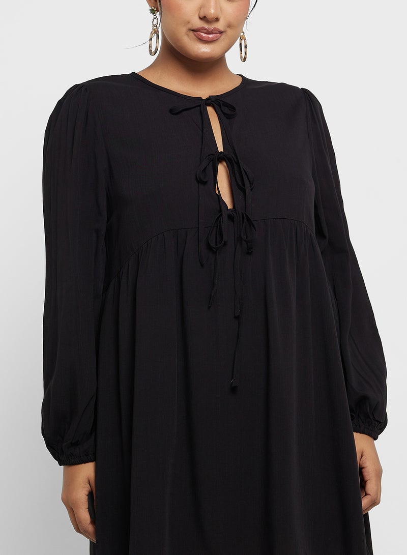 Ginger Plus Tie-Neck Babydoll Dress  - Image 3