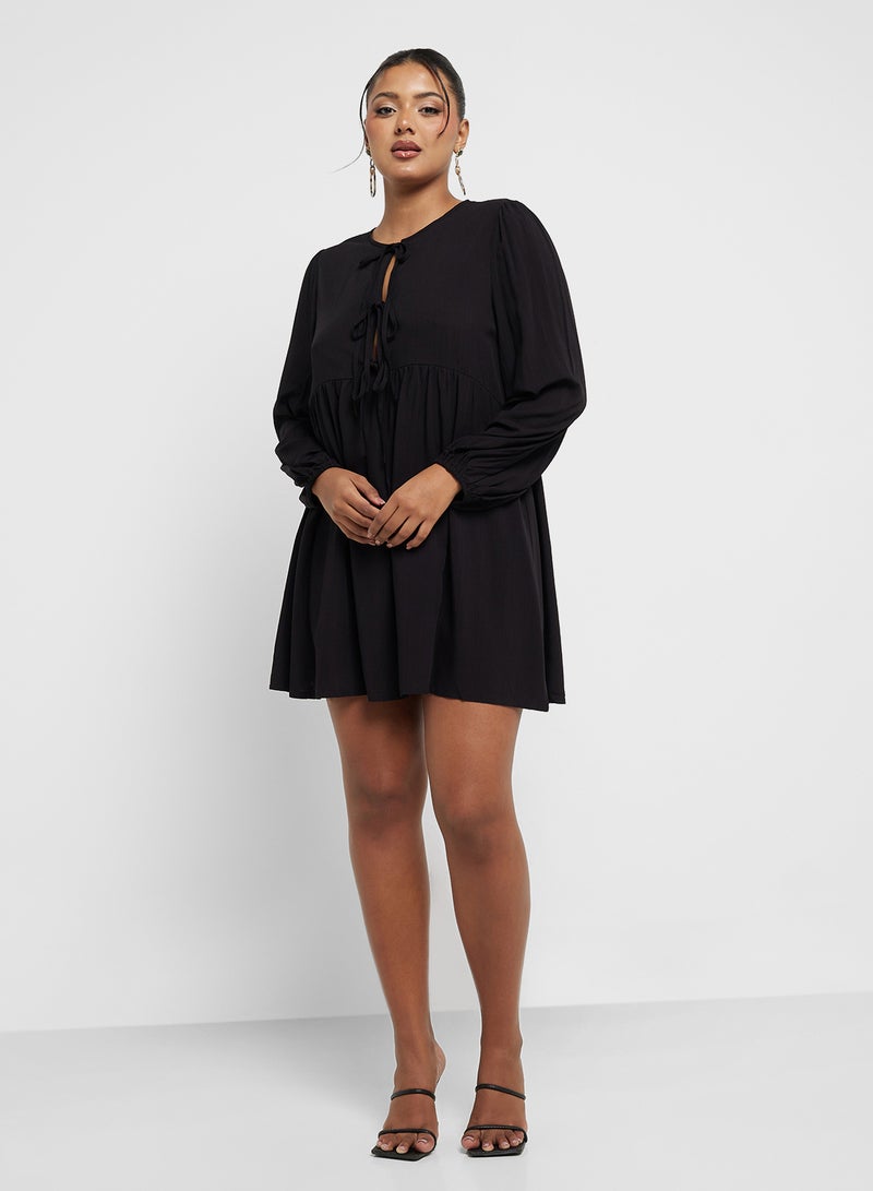 Ginger Plus Tie-Neck Babydoll Dress  - Image 4