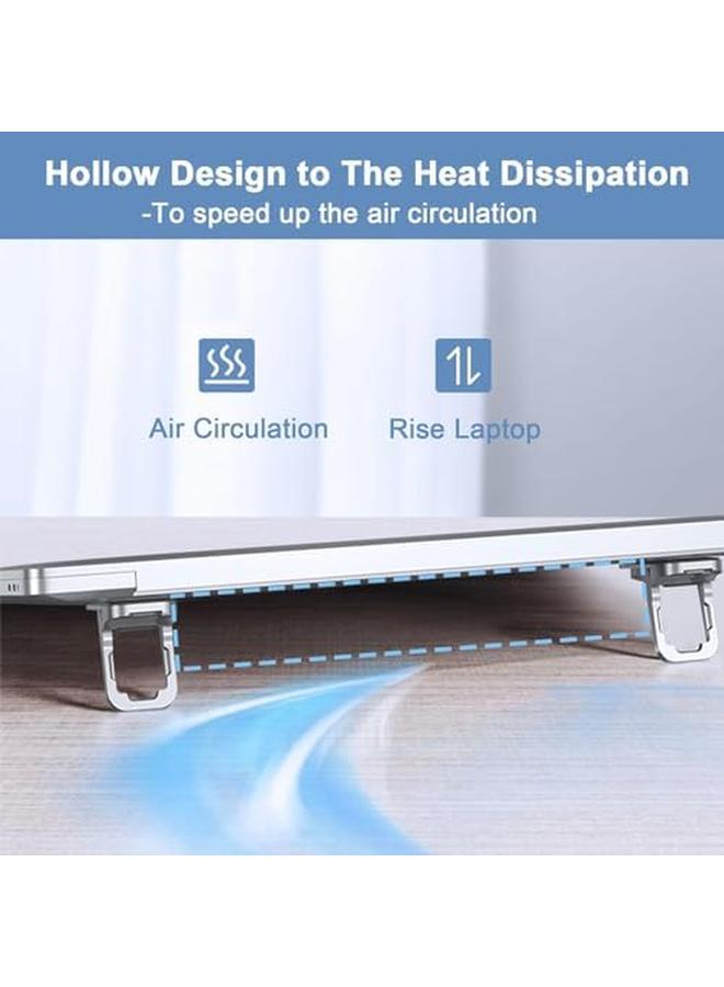 erorex Ergonomic Laptop Keyboard Kickstand Foldable Self Adhesive Mini Invisible Computer Keyboard Riser Adjustable Height For Macbook Dell Hp And Other 10 17 Inches Laptop 2Pcs Silver - Image 2