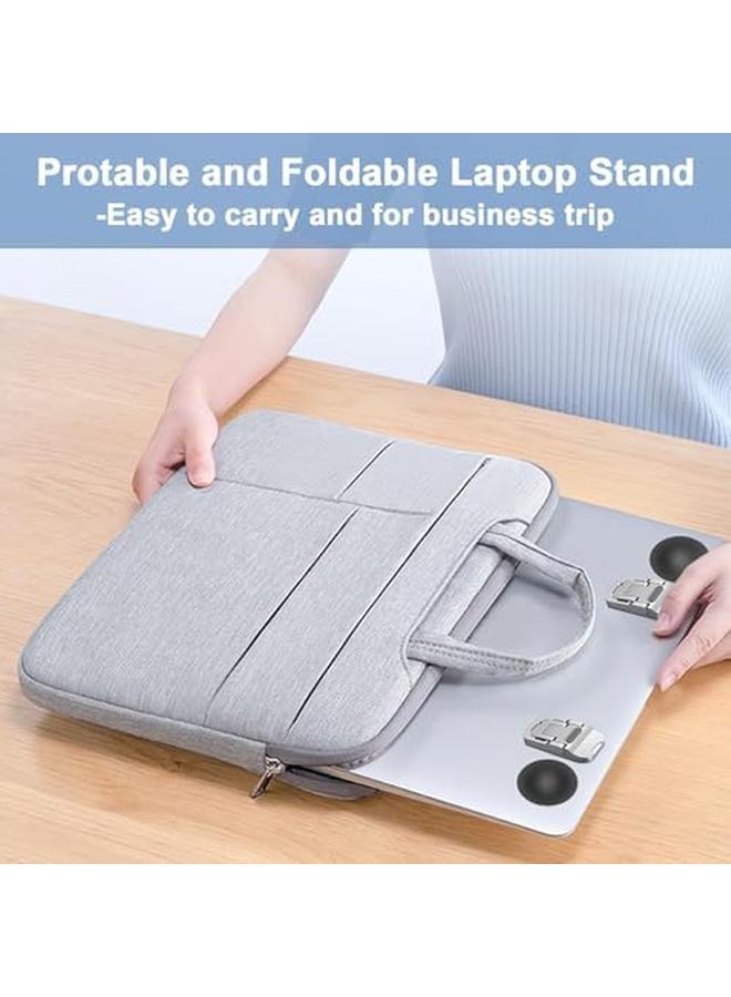 erorex Ergonomic Laptop Keyboard Kickstand Foldable Self Adhesive Mini Invisible Computer Keyboard Riser Adjustable Height For Macbook Dell Hp And Other 10 17 Inches Laptop 2Pcs Silver - Image 5