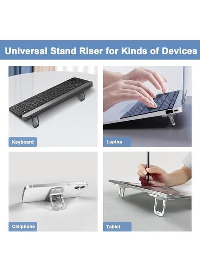 erorex Ergonomic Laptop Keyboard Kickstand Foldable Self Adhesive Mini Invisible Computer Keyboard Riser Adjustable Height For Macbook Dell Hp And Other 10 17 Inches Laptop 2Pcs Silver - Image 3