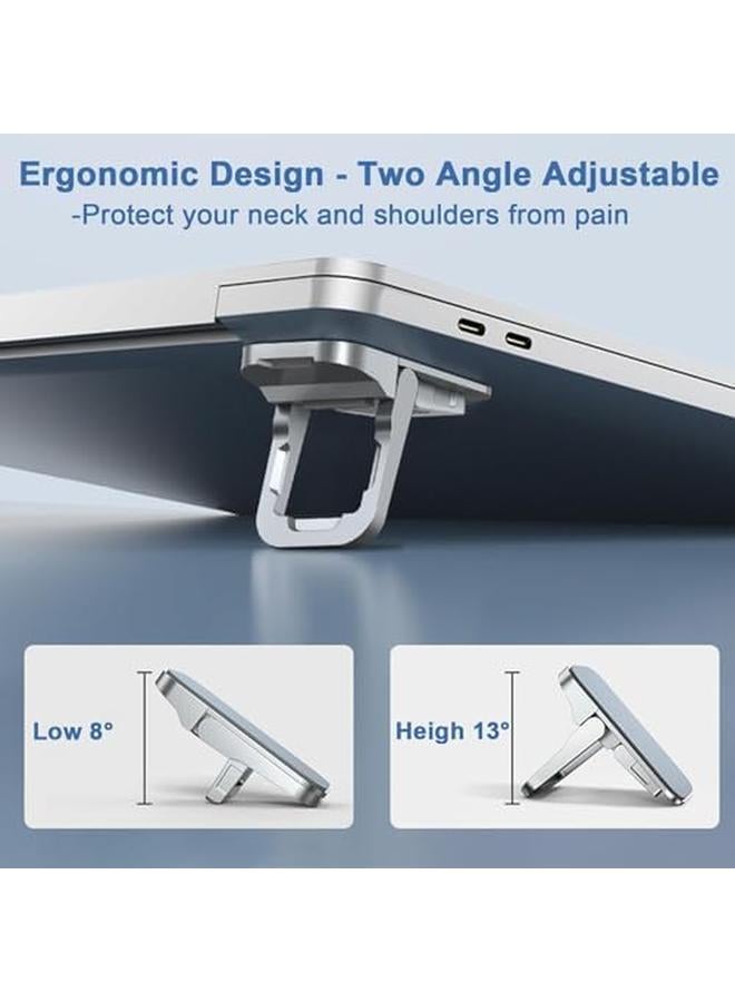 erorex Ergonomic Laptop Keyboard Kickstand Foldable Self Adhesive Mini Invisible Computer Keyboard Riser Adjustable Height For Macbook Dell Hp And Other 10 17 Inches Laptop 2Pcs Silver - Image 4