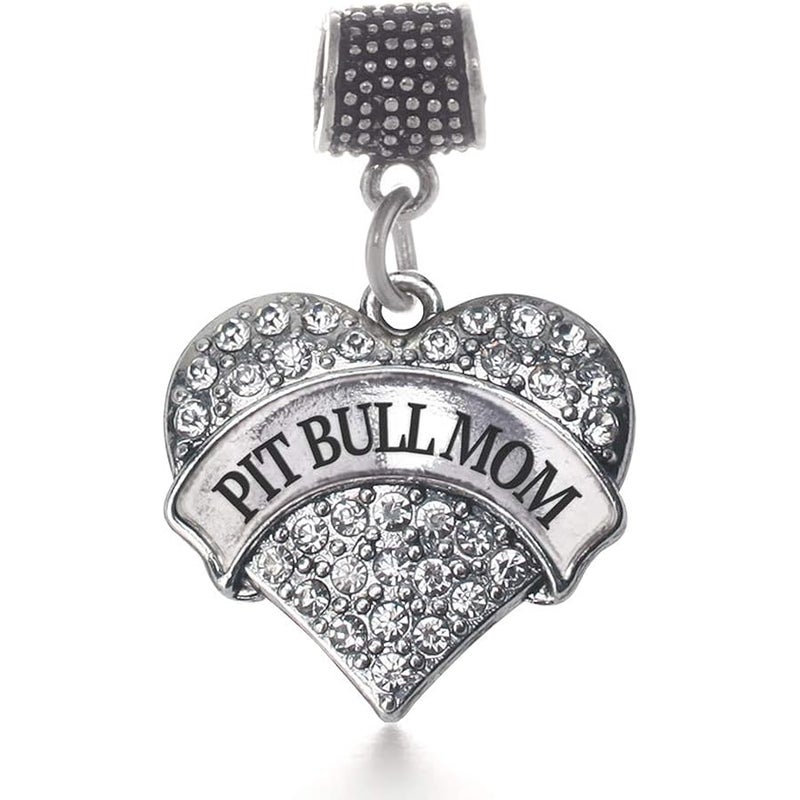 Inspired Silver - Silver Pave Heart Charm for Bracelet with Cubic Zirconia Jewelry - Image 1