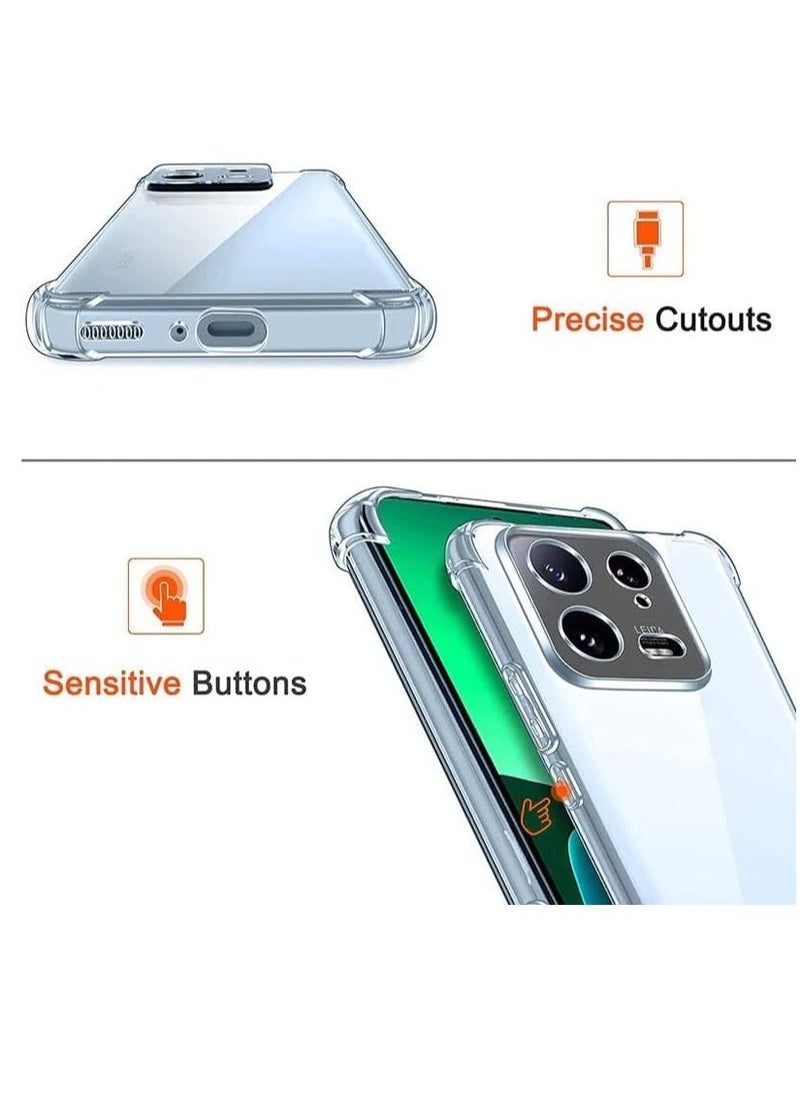 Raxoom Shockproof Flexible Silicone Bumper Case for Xiaomi Mi 13 Pro - Transparent TPU Cover with Full Camera Protection, Anti-Scratch Design - Image 2