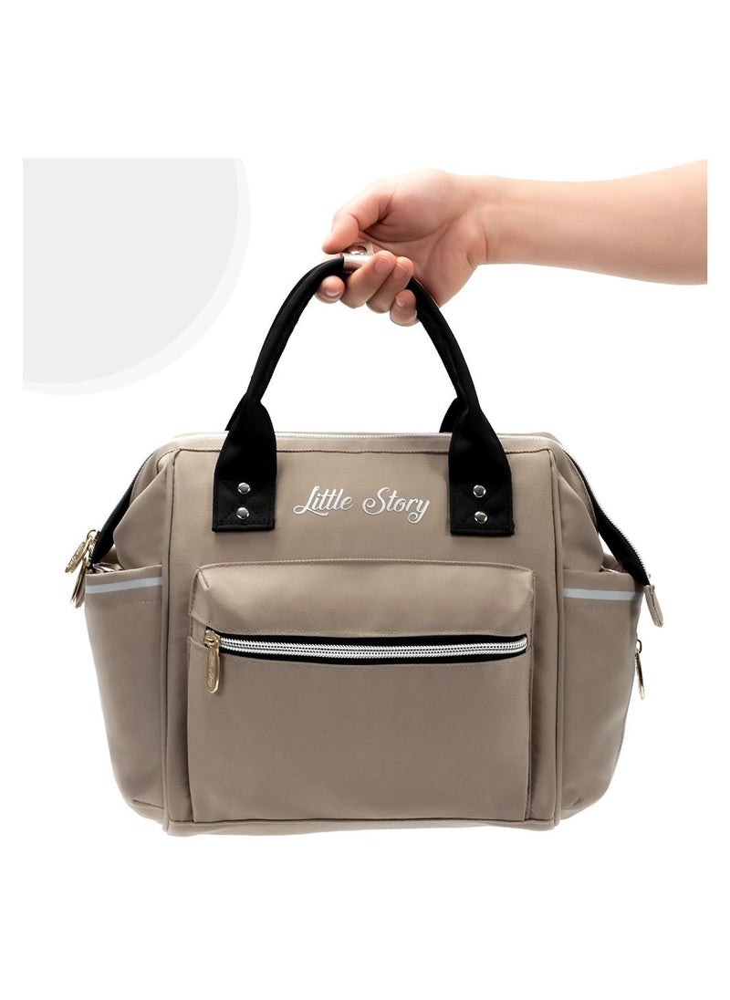 Little Story - Little Story Ace Diaper Bag - Beige - Image 1