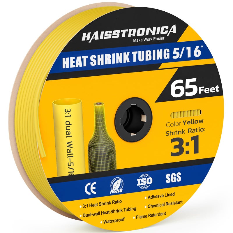 haisstronica haisstronica 3:1 Heat Shrink Tubing, Shrink Ratio Adhesive Lined Marine Grade Heat Shrink Tube for Home, Automotive and  - Image 1
