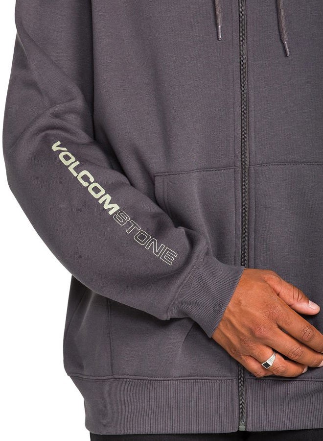 Volcom Men's Roundabout Zip Hoodie Fleece Sweatshirt, Brute Asphalt Black, L - Image 5