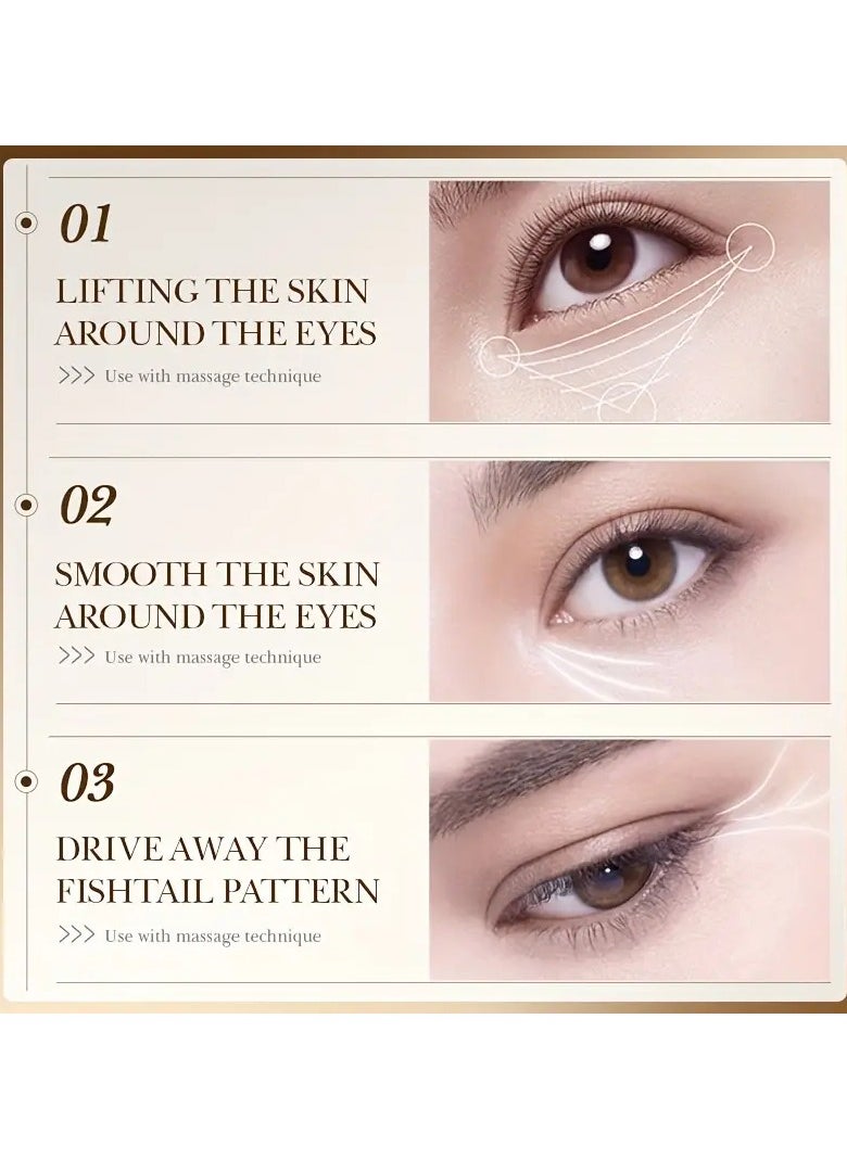 Zozu - 1pc, 20g 24K Golden Hyaluronic Acid Eye Cream, Firming And Wrinkle Smoothing, Moisturizing Skin Care For Delicate Eye Area - Image 1