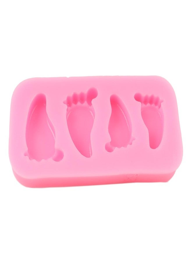 QDMOLDS قالب سيليكون QDMOLDS لبصمة قدم طفل، قالب فوندان على شكل قدم طفل، مثالي لتزيين الكيك في حفلات استقبال المولود، وتزيين الكب كيك، وتزيين الشوكولاتة، وحلوى الصلصال البوليمري، ومعجون الصمغ. - Image 4