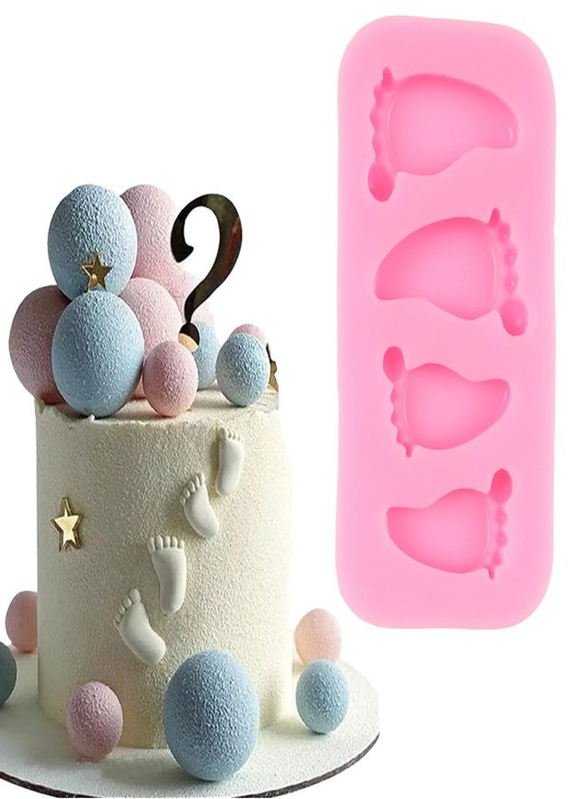 QDMOLDS قالب سيليكون QDMOLDS لبصمة قدم طفل، قالب فوندان على شكل قدم طفل، مثالي لتزيين الكيك في حفلات استقبال المولود، وتزيين الكب كيك، وتزيين الشوكولاتة، وحلوى الصلصال البوليمري، ومعجون الصمغ. - Image 1