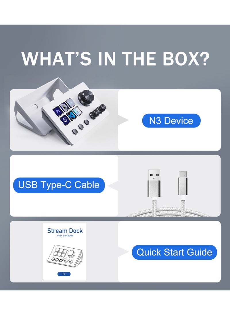MiraBox N3 Stream Controller Deck V3 with 6 Programmable LCD Keys, 3 Multifunction Rotary Dials and 3 Tactile Buttons, Stream Deck Macro Controller for Live Streaming, Gaming, Audio Control, OBS Studio, Twitch, YouTube, Windows and Mac - Image 5