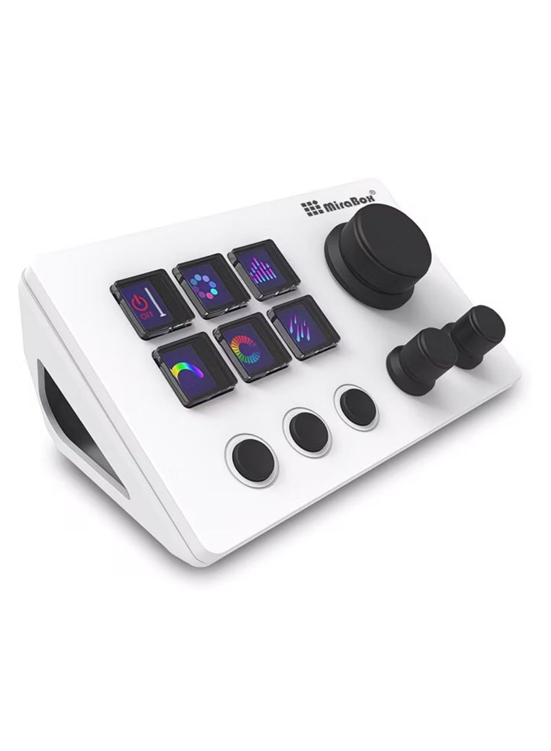 MiraBox N3 Stream Controller Deck V3 with 6 Programmable LCD Keys, 3 Multifunction Rotary Dials and 3 Tactile Buttons, Stream Deck Macro Controller for Live Streaming, Gaming, Audio Control, OBS Studio, Twitch, YouTube, Windows and Mac - Image 1