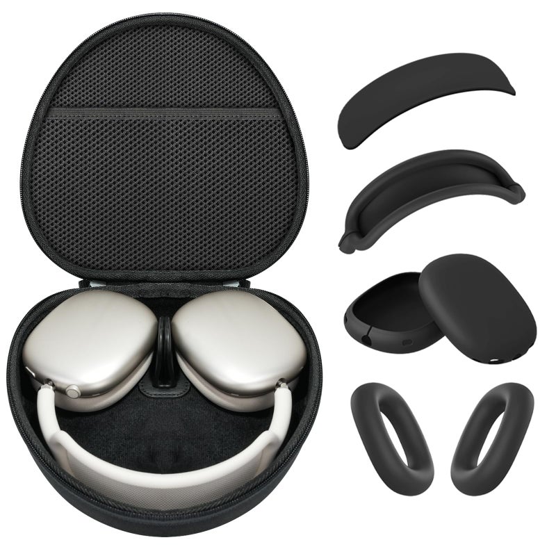 MINDRESY Hard Case for AirPods Max 2 Supports Sleep Mode Travel Carrying Headphone Case with AirPods Max Silicone Earpad CaseEar CupsHeadband Cover AirPod Max 21 Protective Portable Storage Bag Black - Image 2