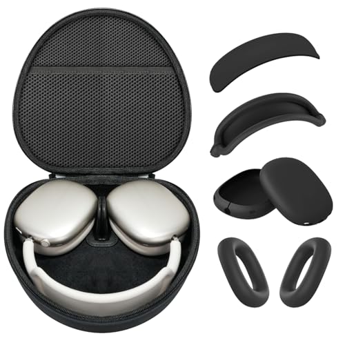MINDRESY Hard Case for AirPods Max 2 Supports Sleep Mode Travel Carrying Headphone Case with AirPods Max Silicone Earpad CaseEar CupsHeadband Cover AirPod Max 21 Protective Portable Storage Bag Black - Image 1