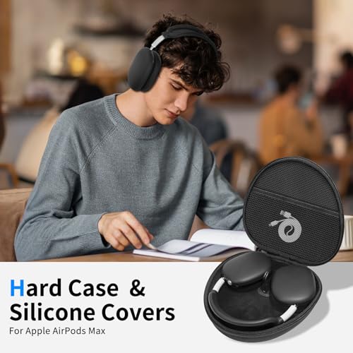 MINDRESY Hard Case for AirPods Max 2 Supports Sleep Mode Travel Carrying Headphone Case with AirPods Max Silicone Earpad CaseEar CupsHeadband Cover AirPod Max 21 Protective Portable Storage Bag Black - Image 3