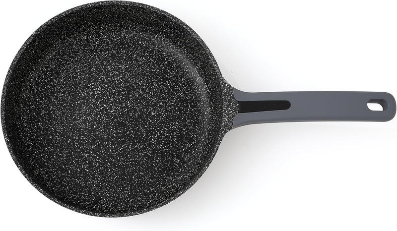 Julia Elite Edge Grey 28cm Granite Frypan Without Lid Premium Nonstick Cookware Durable Heat Resistant Scratch Resistant Easy Clean Skillet Pan Perfect For Daily Cooking Frying Sauteing Healthy Meals - Image 2