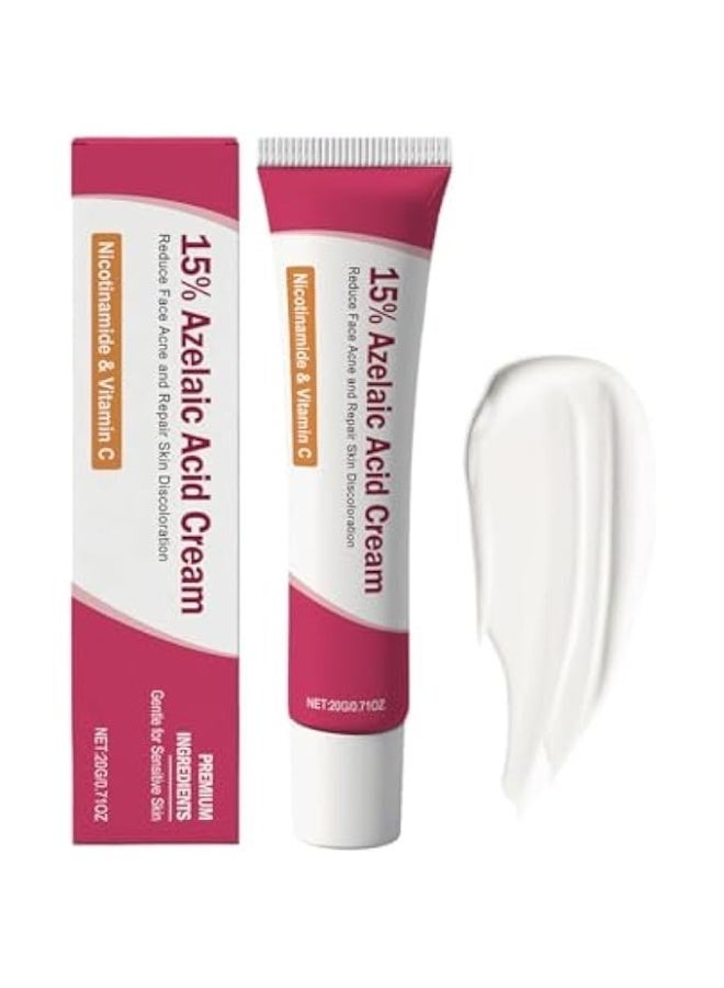 15% AZELAIC ACID ACNE CREAM, ADVANCED AZELAIC ACID SERUM, PREVENTS ACNE BREAKOUTS, CLARIFY SKIN SOOTHE IRRITATION, REDUCES BLEMISHES, MINIMIZES PORES FOR CLEARER AND HEALTHIER FACE - Image 1