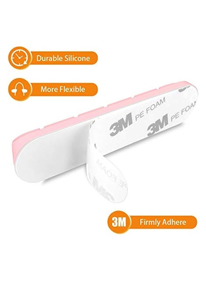 Goodern 5 Pcs Desk Accessories Cable Organizer Clips Cord Holder Self Adhesive Cable Management Cable Clips Organizer for Cord Management Cute Desk Accessories Cleans Up Wires at Home Office (Pink) - Image 4