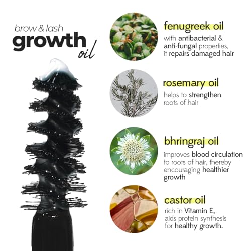 Ruby's Organics Eyelash & Eyebrow Growth Oil for Overnight Use, Organic & Natural, Infused with Rosemary, Bhringraj & Castor Oil, Nourishes & Promotes Hair Growth, Repairs Hair Follicles, Cruelty-Free, 6ml - Image 2