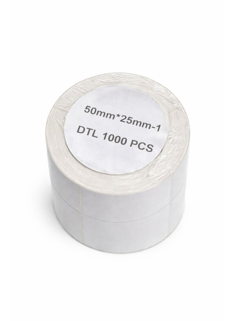 Direct Thermal Label | 50 × 25 mm | 1000 Labels | Pack of 1 - Image 1