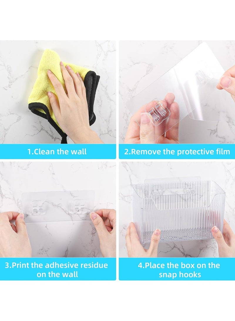 CMGTYYD 2 Pack Kitchen Cabinet Door Storage Box, Self-Adhesive Wall Mounted Kitchen Cupboard Organiser, Clear Cupboard Fridge Bathroom Small Items Organizer Storage Box - Image 5