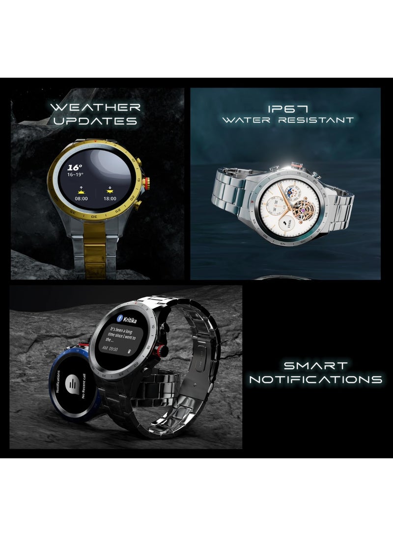 Fire-Boltt Solace BSW155 Luxury Stainless Steel Smart Watch – 1.32” HD Display, Bluetooth Calling & 360° Health Monitoring (Gold & Silver) - Image 4