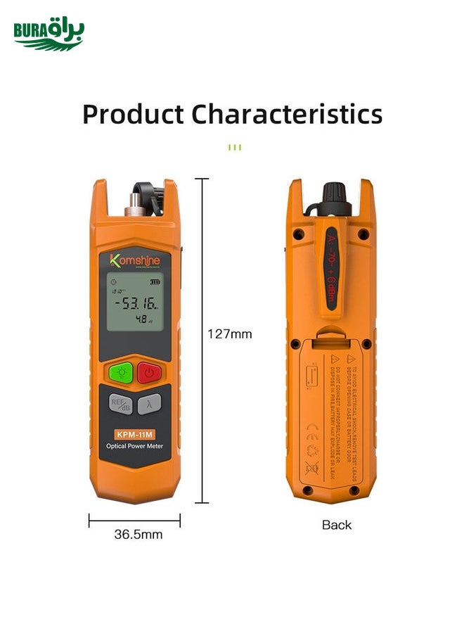 BURAQ - Komshine High Precision Optical Power Meter Mini Fiber Optic Light Attenuation Tester With LED, Specification: C-G/-50DBM to +26DBM - Image 1