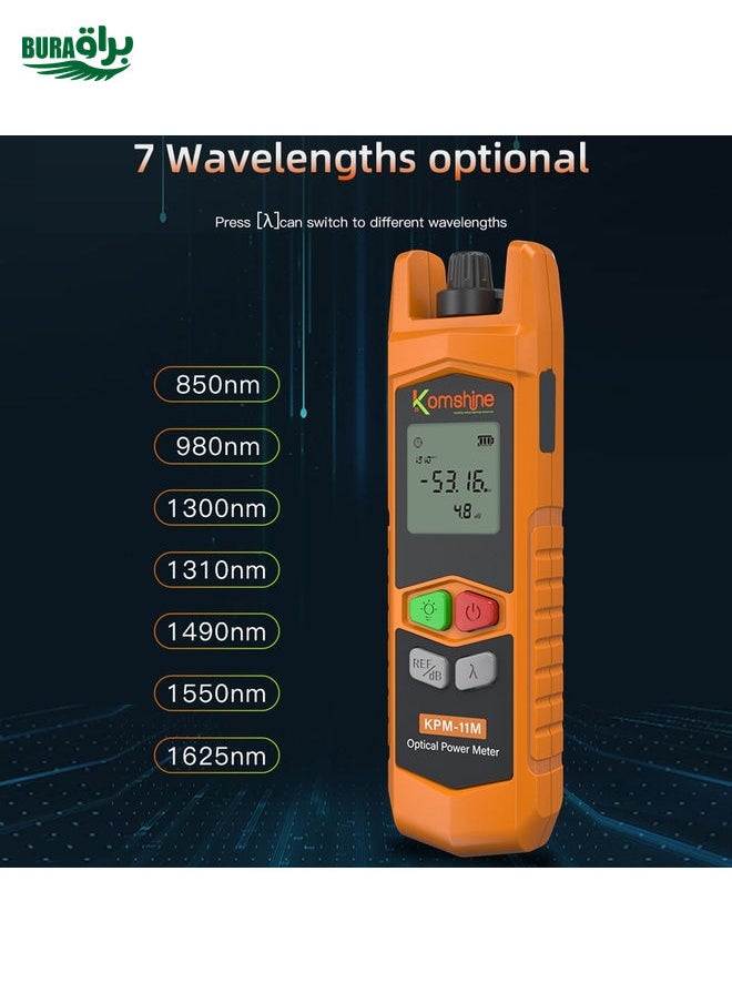 BURAQ - Komshine High Precision Optical Power Meter Mini Fiber Optic Light Attenuation Tester With LED, Specification: C-G/-50DBM to +26DBM - Image 1