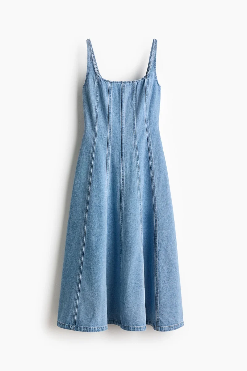 H&M  Denim midi dress for Women | Best Price UAE