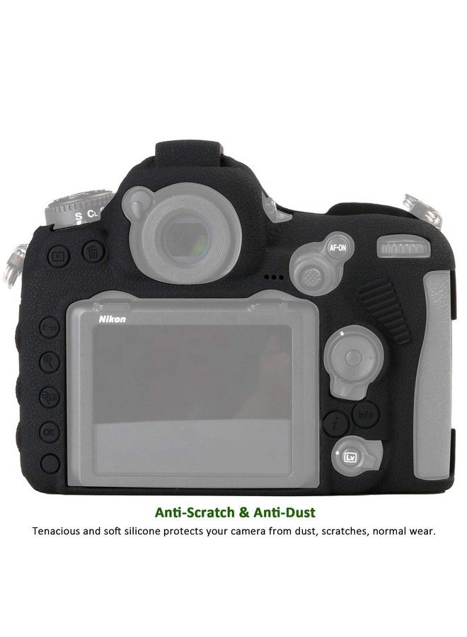 Easy Hood حافظة كاميرا لنظام نيكون D500 حافظة واقية من السيليكون الناعم المطاطي لجسم الكاميرا لنظام نيكون D500 غطاء واقي لحقيبة الكاميرا (أسود) - Image 4
