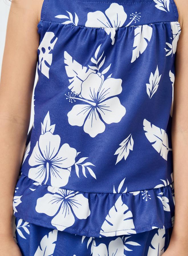 Styli Girls Floral Printed Top and Pants Set - Image 3