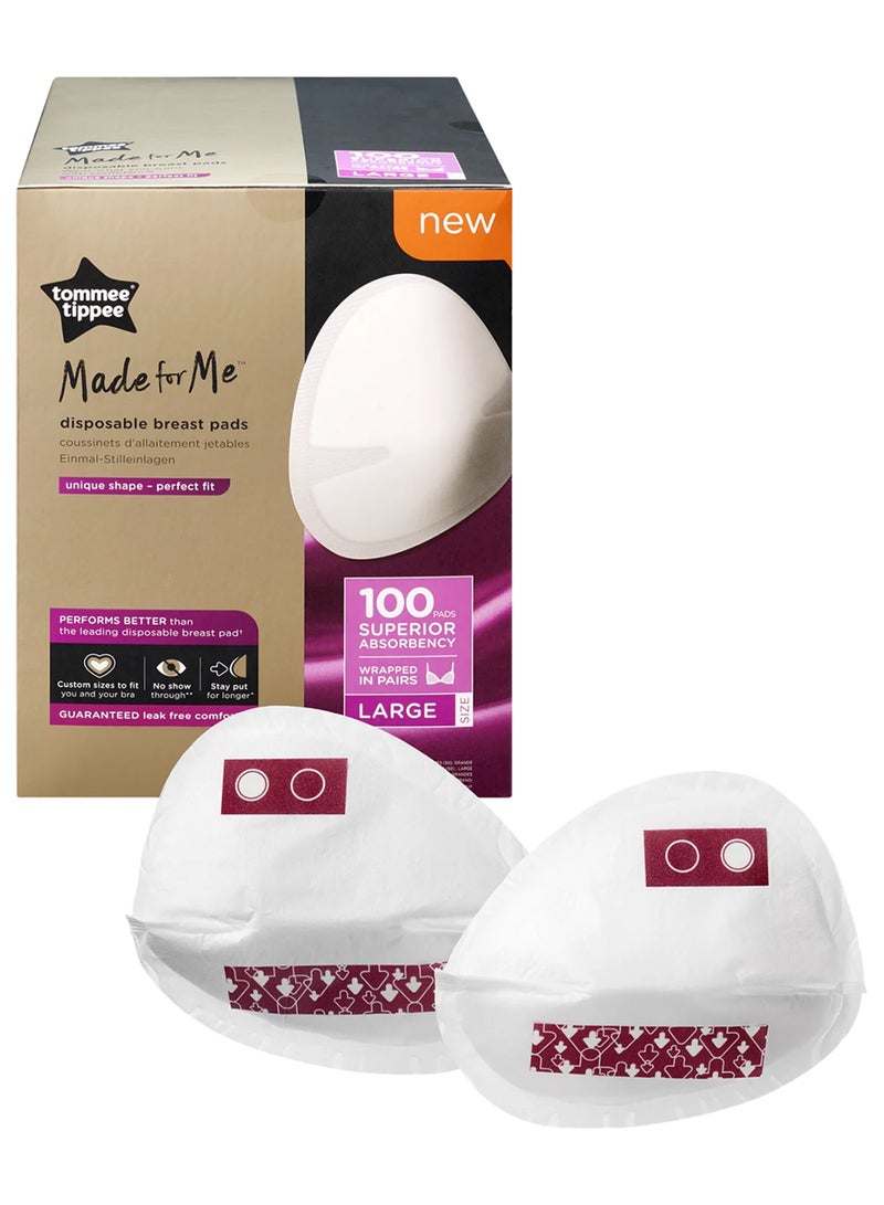 tommee tippee 100-Piece Disposable Breast Pads, Large Size - Image 1