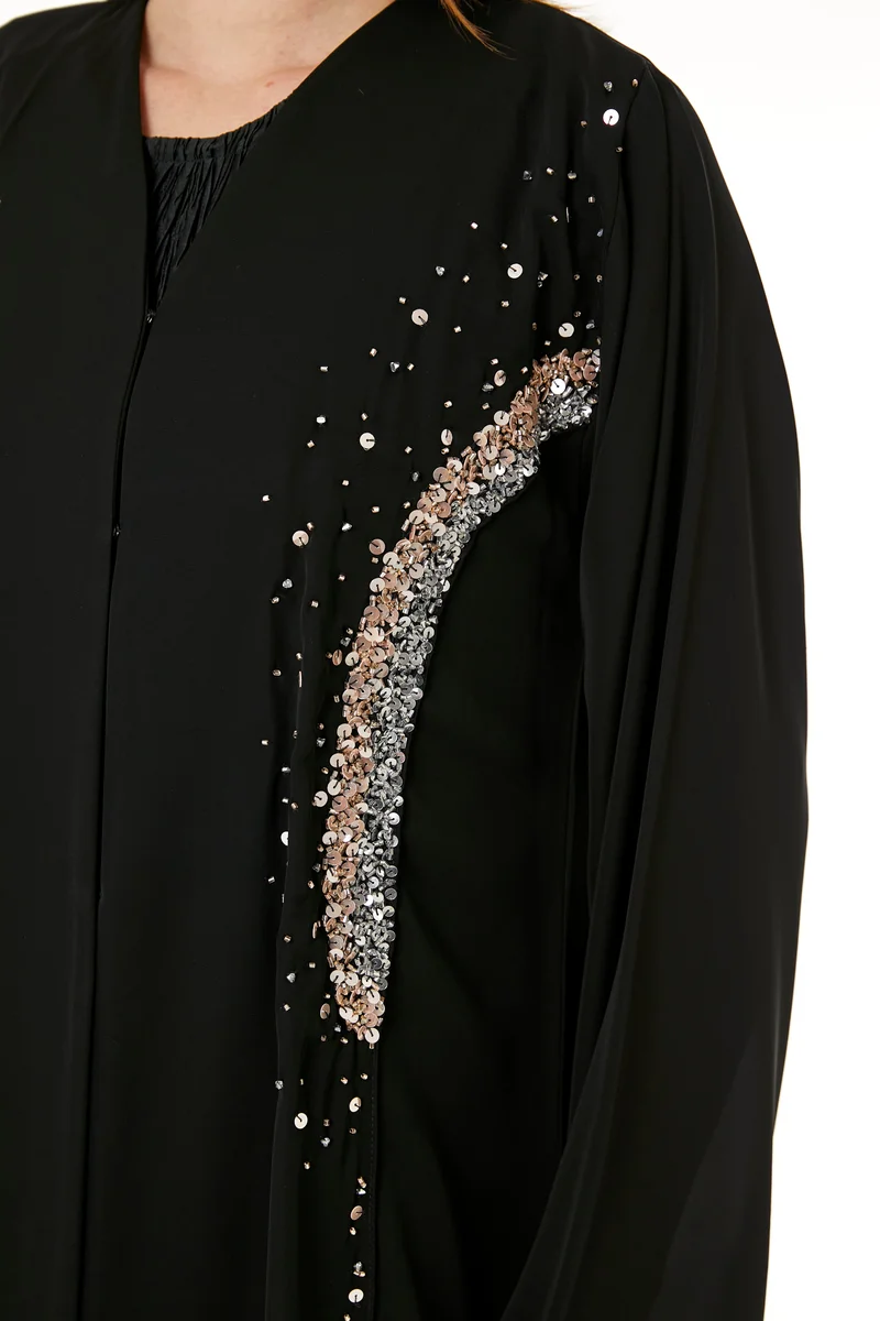 Moistreet  Embellished Flared Sleeve Abaya for Women | Best Price UAE