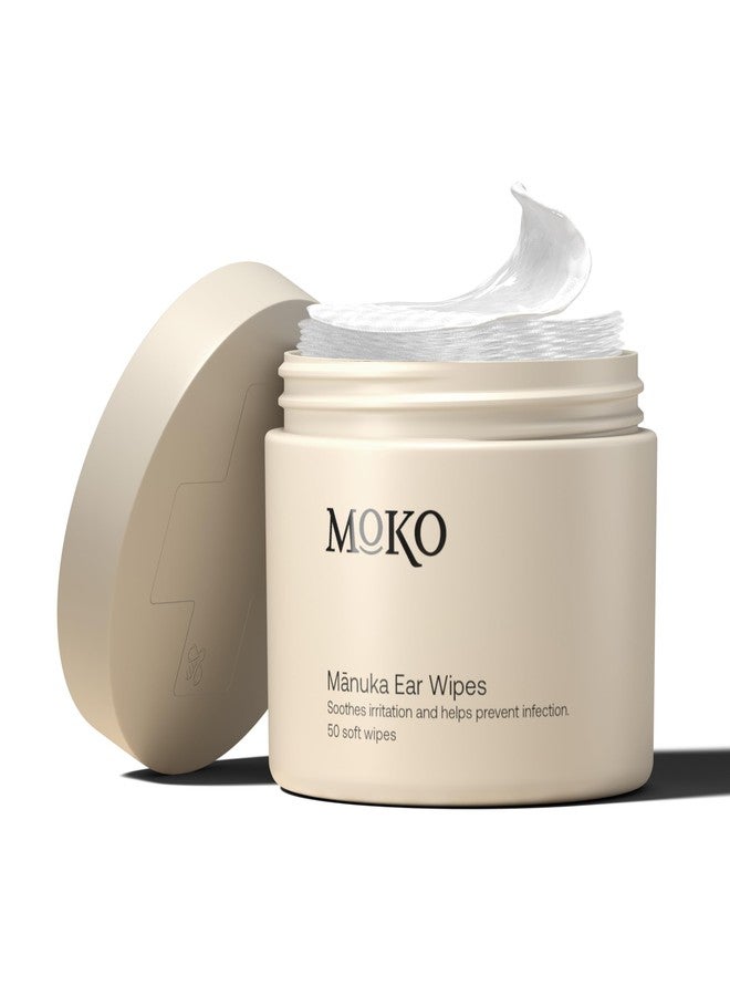 MoKo Manuka Dog Ear Cleaner Wipes - Otic Cleanser for Dogs to Stop Ear Itching, and Infections with Aloe and Manuka Honey - 50 Count - Image 1