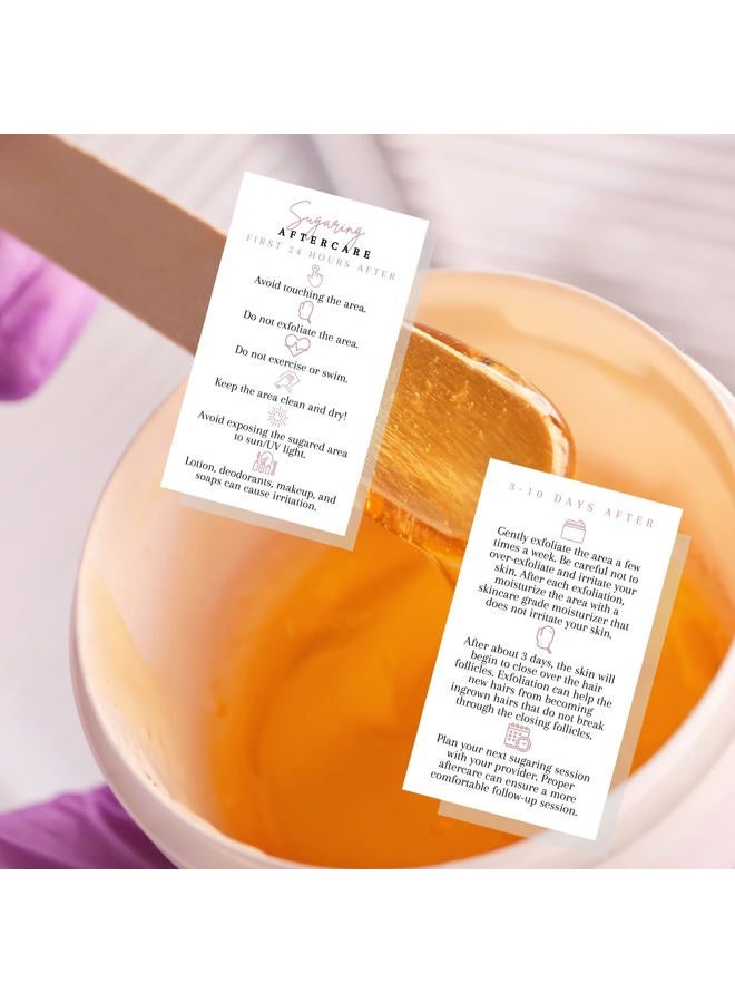 Lashicorn Sugaring Hair Removal Aftercare Cards | 50 Pack | 2x3.5” in Business Card | Sugaring Hair Removal Supplies | Waxing Supplies | White Card Design - Image 5