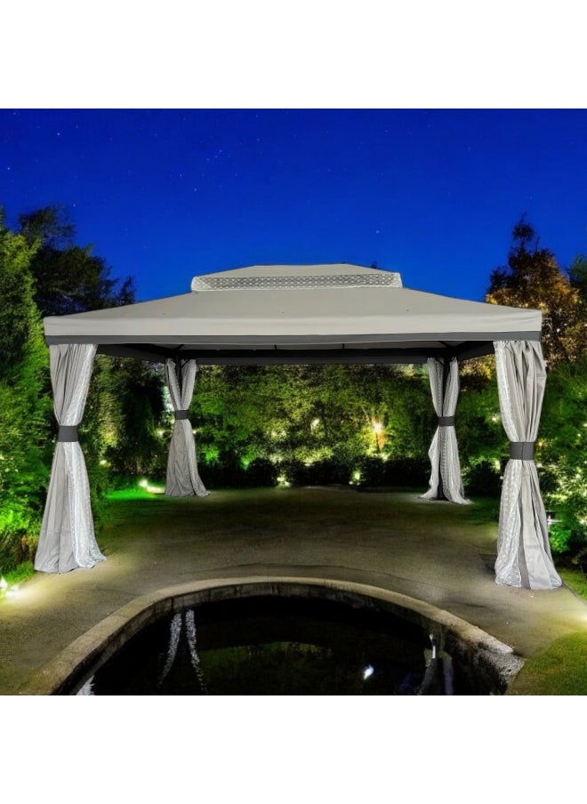Pan Home Romana Aluminium Gazebo 3X4 M - Grey  - Image 1
