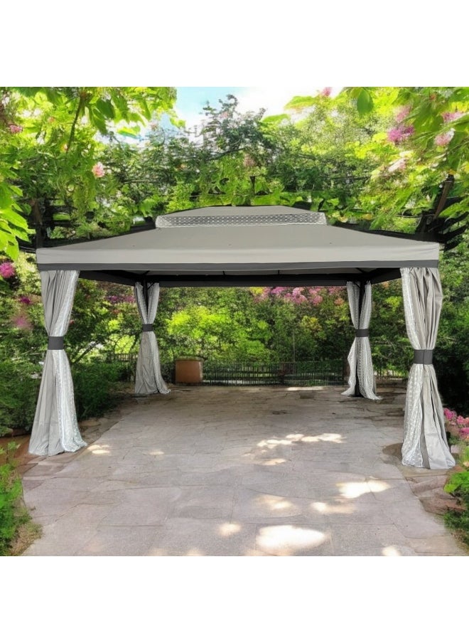 Pan Home Romana Aluminium Gazebo 3X4 M - Grey  - Image 5