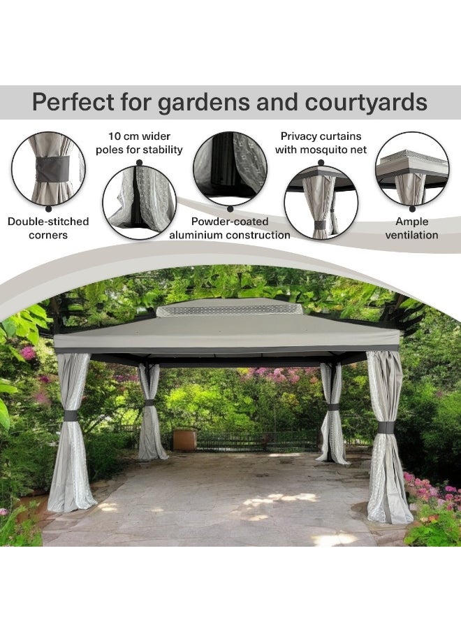 Pan Home Romana Aluminium Gazebo 3X4 M - Grey  - Image 3