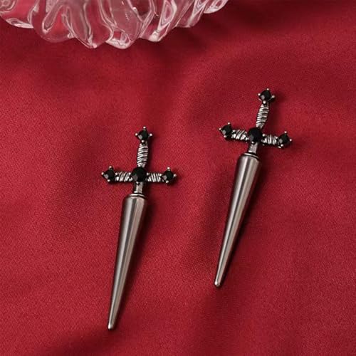 piercing 1Pcs Goth Jewelry, Gothic Earrings, Gothic Jewellery, Sword Earrings with Goth Rings and Halloween Earrings for Festival Costume - Image 4