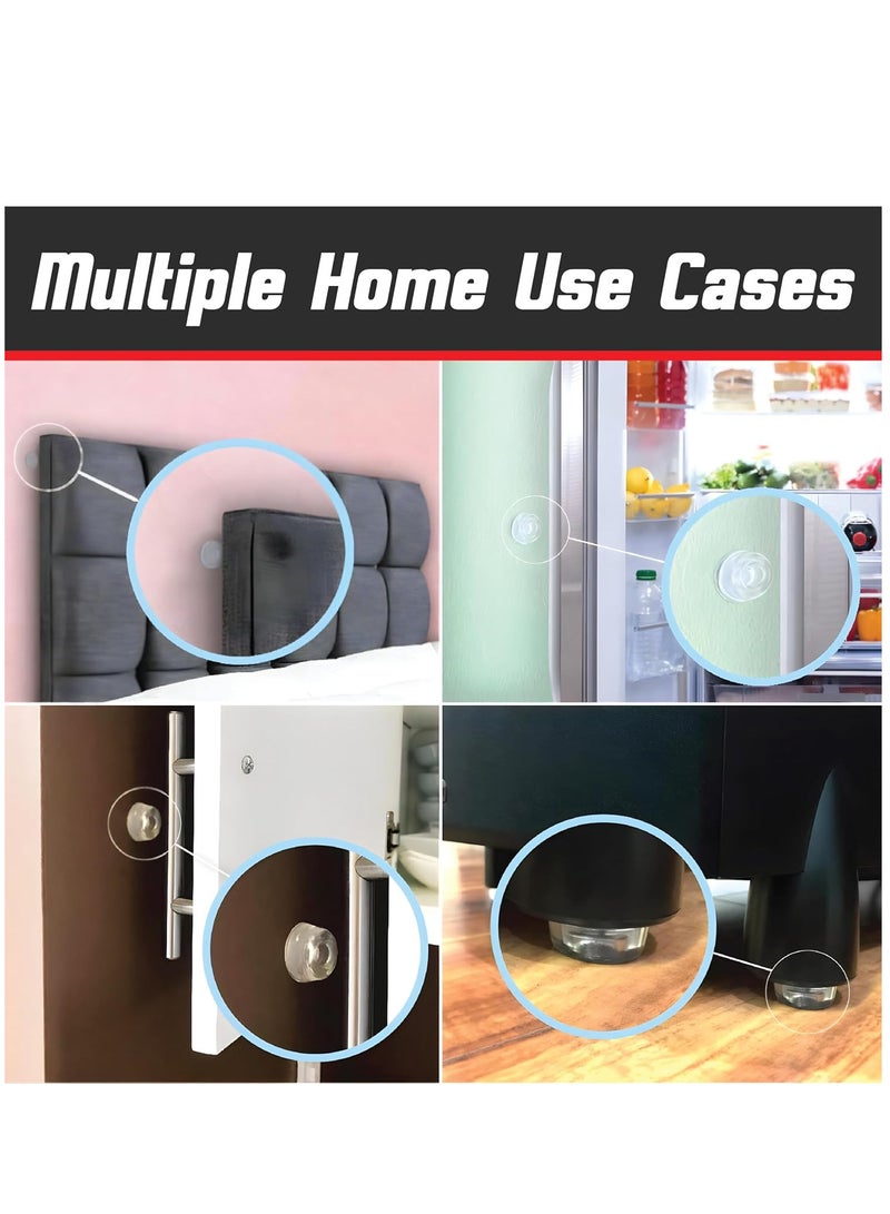 TFIXOL Small Clear Door Knob Bumpers (Set of 12) - Self Adhesive Door Stoppers Wall Protectors Rubber Feet for Speakers, Electronics, Furniture - Image 4