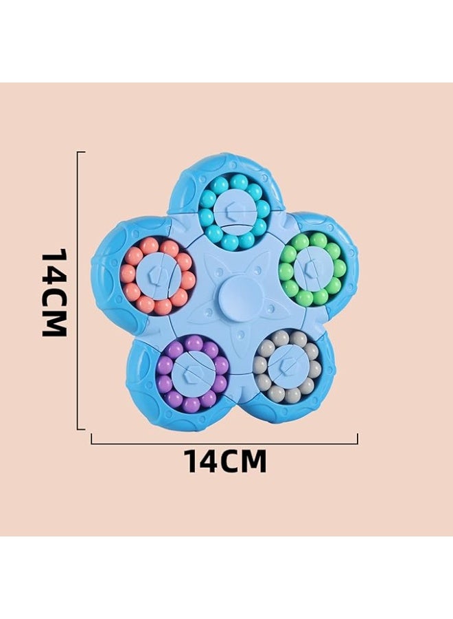 لعبة ألغاز الفاصوليا السحرية الزرقاء، مكعب دوار 2 في 1، مناسب للأطفال من سن 3 و5-7 و8-12 والمراهقين والبالغين - Image 2